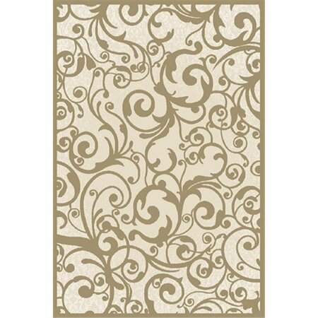 AURIC 1845-0030-IVORY Pisa Rectangular Ivory Contemporary Turkey Area Rug- 3 ft. 3 in. W x 4 ft. 11 in. H AU3180543